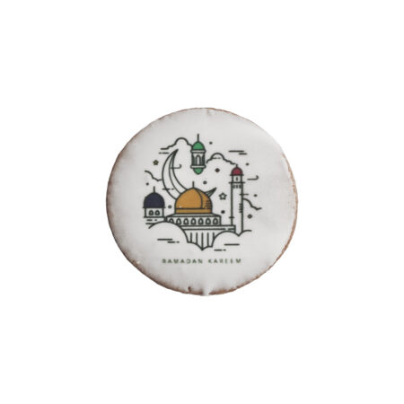 Circle Ramadan Greetings Printed Cookie